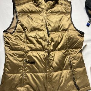 Charter Club Gold and Brown Puffer Vest